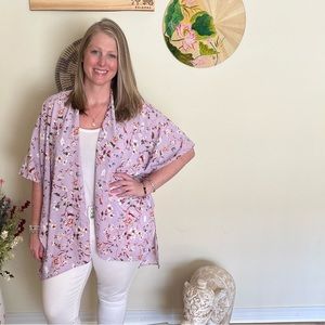 Lavender Floral Kimono OS